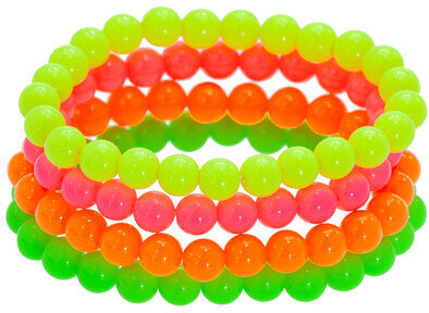 Perlen-Armbänder "Neon", 4 Stück