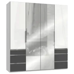 Drehtürenschrank Level 36D ca. 200 cm Weiß/Graphit