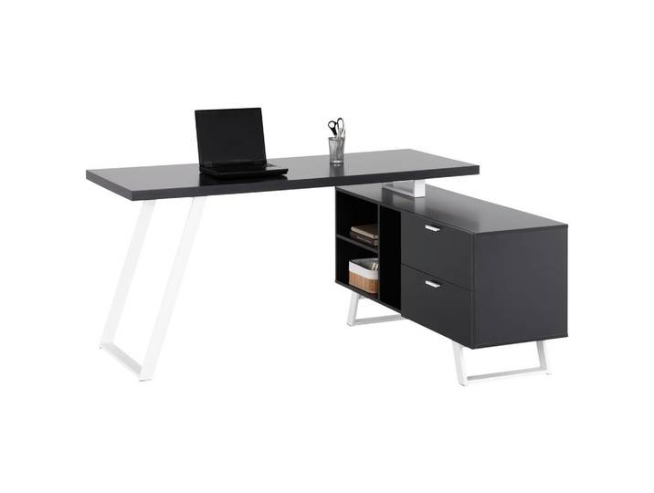 Eckschreibtisch Corinna Grau/Weiß B: 150 cm