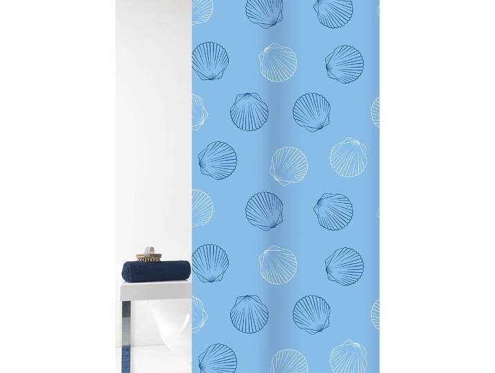 Duschvorhang Mara Polyester PVC Weiß 180 x 200cm