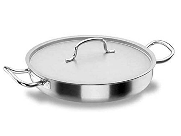 LACOR 50645 Servier und Pfanne mit Deckel 45 cm Aus lebensmittelechtem Edelstahl gefertigt; hohe Korrosionsbeständigkeit und Haltbarkeit im täglichen Gebrauch