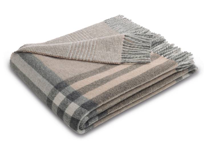 Plaid BIEDERLACK Plaid Twin Check , braun, B:150cm L:200cm, Kaschmir, Wolle, Wohndecken, Plaid, im klassischen Karodesign