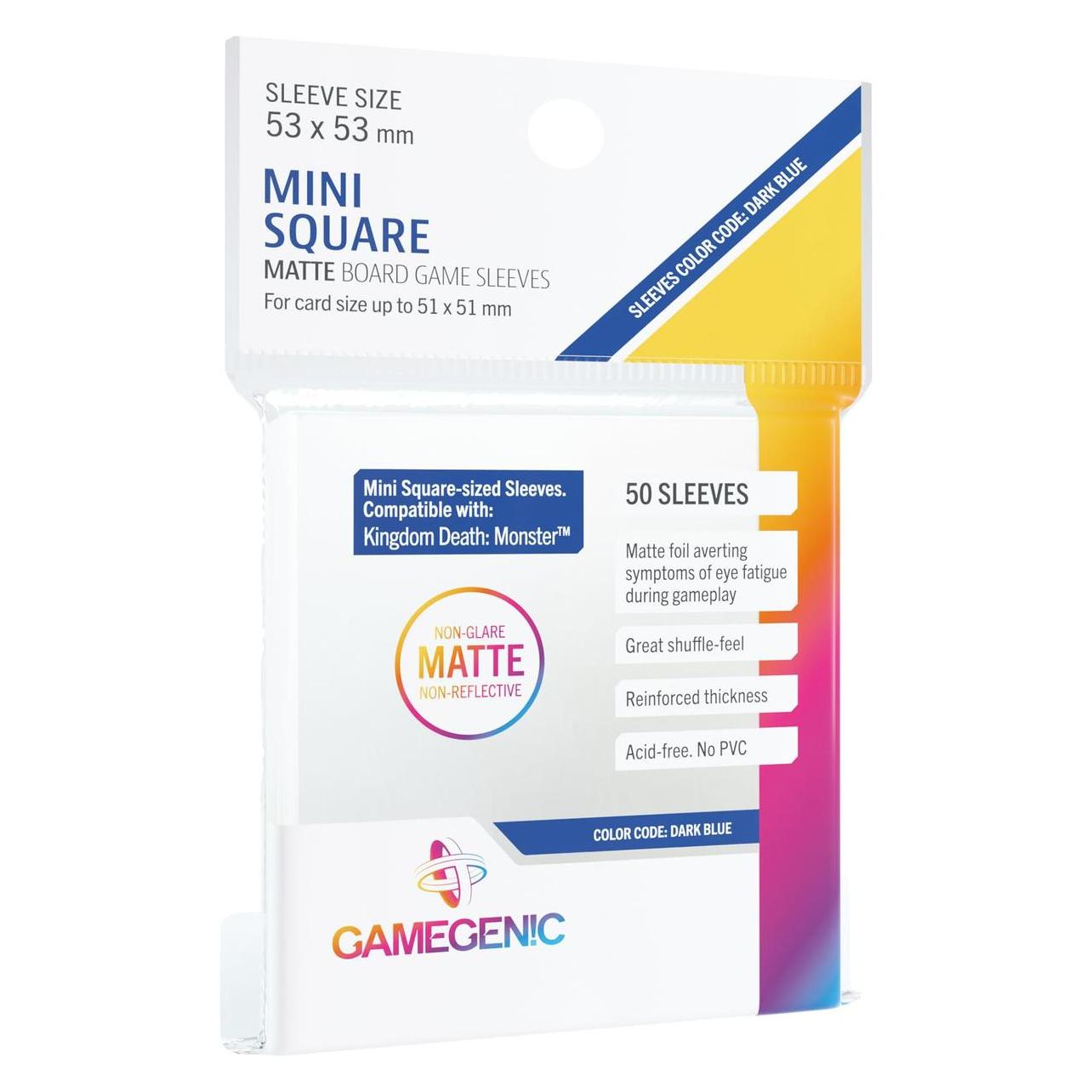 Gamegenic GGS10062 - MATTE Mini quadratische Hüllen 53 x 53 mm - Transparent (50 Hüllen) (03075)