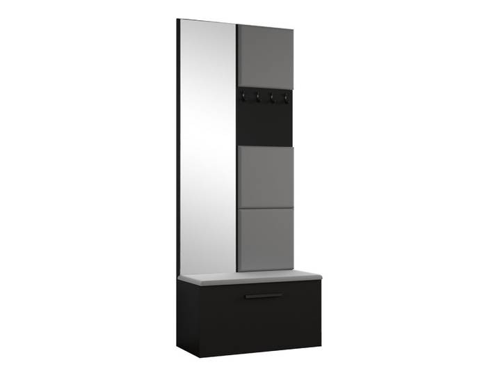 GARDEROBENSCHRANK MODULO 80,6/204/40 cm Modern Garderobe-Set Schwarz