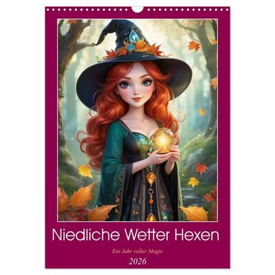 Niedliche Wetter Hexen (Wandkalender 2026 DIN A3 hoch), CALVENDO Monatskalender