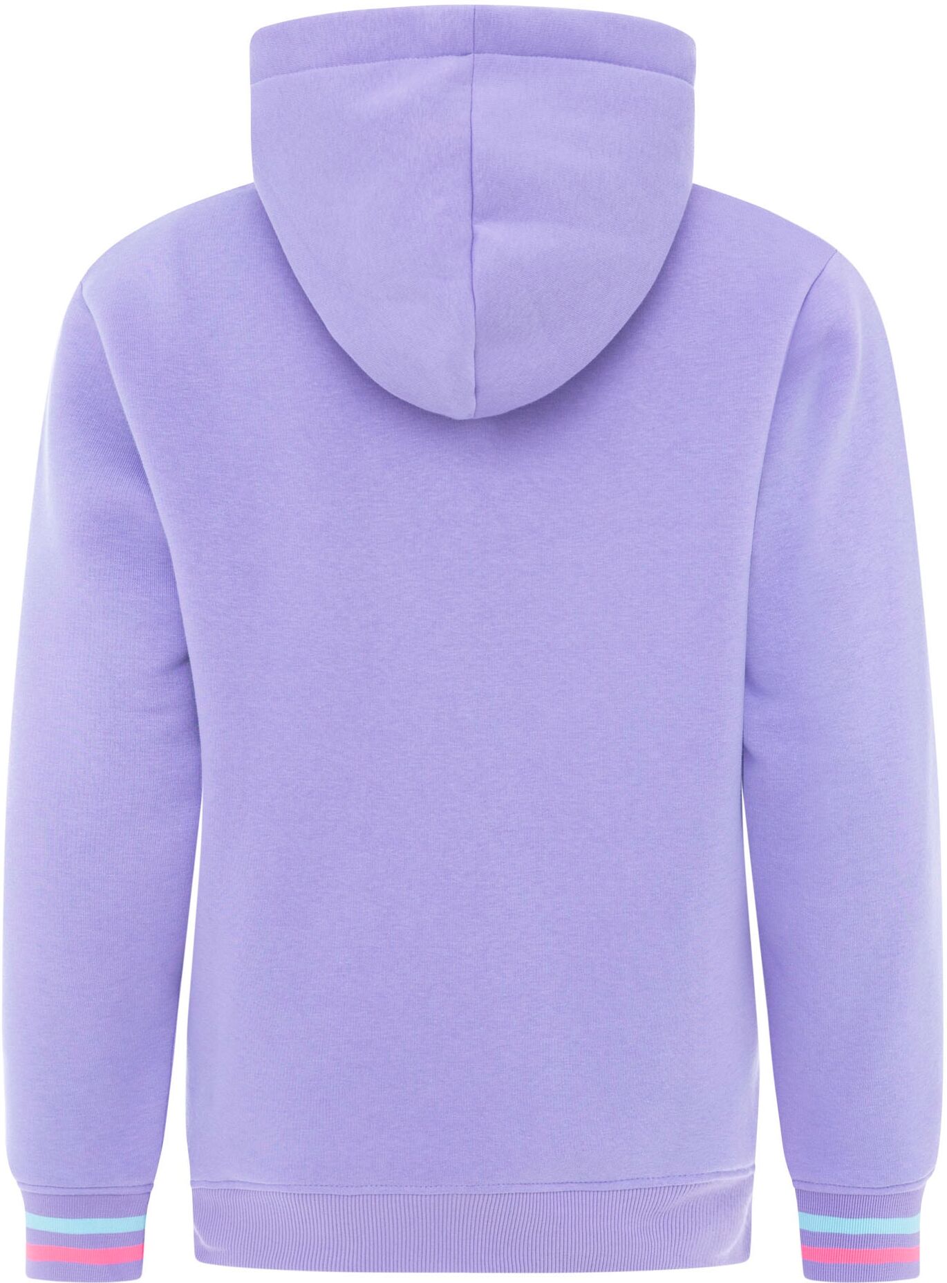 Hoodie ZWILLINGSHERZ "Be Happy", Damen, Gr. S/M, lila, Sweatware, Obermaterial: 50% Baumwolle, 50% Polyester, Sweatshirts Hoodie, gestreifte Bündchen, Aufdruck auf Brust, Kapuze, Kängurutasche lila S/M