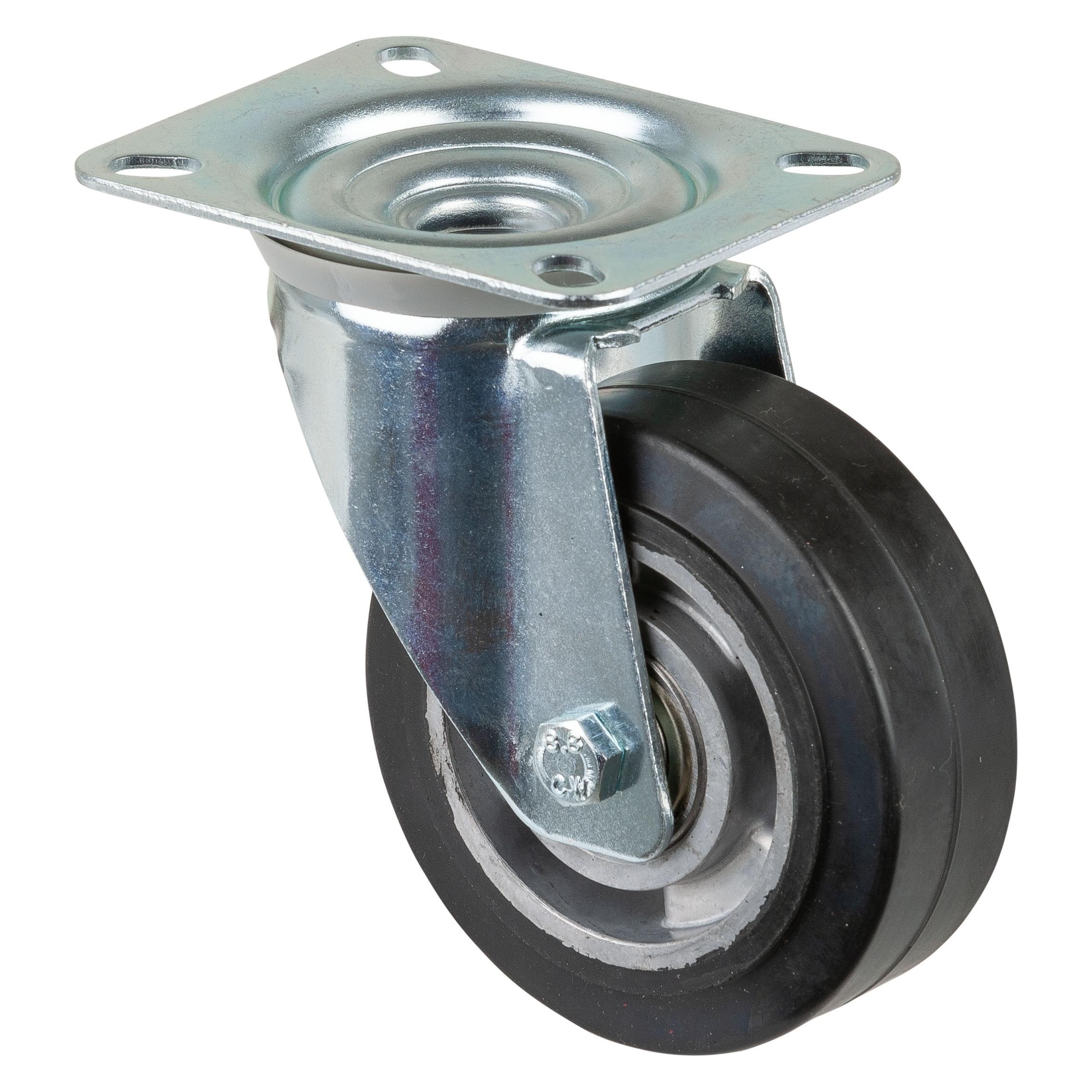BS Rollen BSRollen Transportgeräte-Lenkrolle, Elastik schwarz, Durchm. 100 mm, Traglast 150 kg, Kugellager, An (228235)