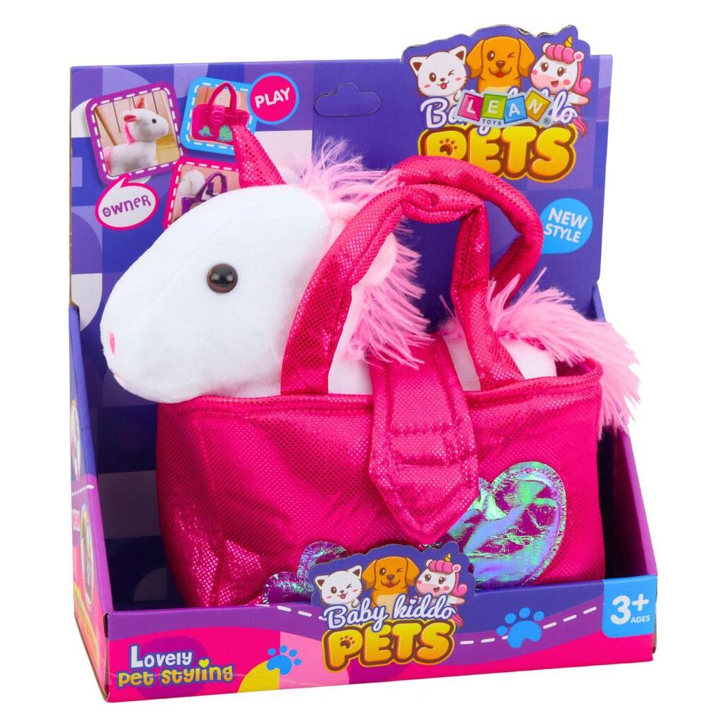 Lean Toys Plush Toy Unicorn in a Bag, White, 25cm (25 cm) (68076377)
