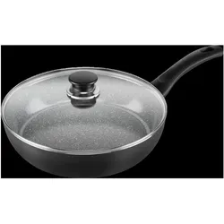 Ballarini Bologna Ceramic Schmorpfanne mit Deckel 28cm, Pfanne + Kochtopf, Schwarz