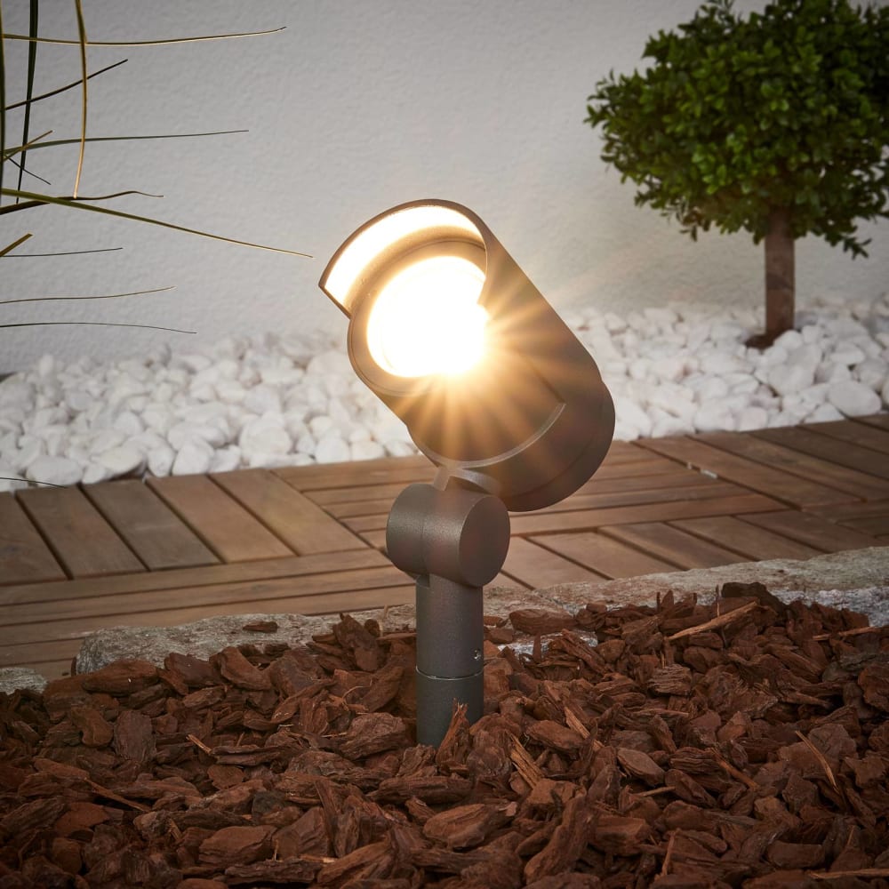 Lucande Luminaire extérieur en aluminium noir Noir 10x46x10cm