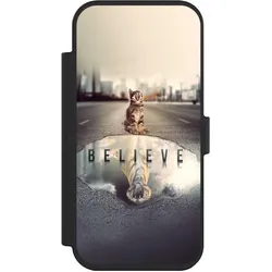 Nivocase Klapphülle für Apple iPhone Air Handyhülle aus Kunst Leder NIVOflip schwarz Motivation Tiere Tiger (Apple iPhone Air), Smartphone Hülle, Schwarz