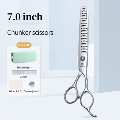 Inspire Picks Fenice Professional Pet Grooming Shears Set For Dogs & Cats 7.0chunker