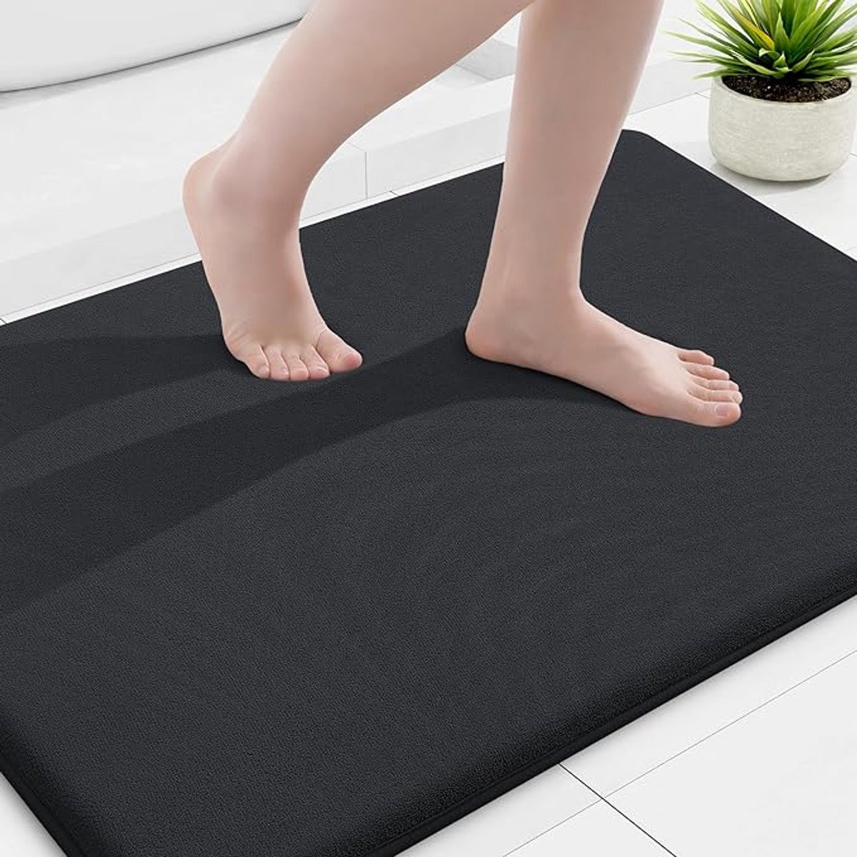 Homaxy Antislip Badmat - Zwart - 61 x 91 cm