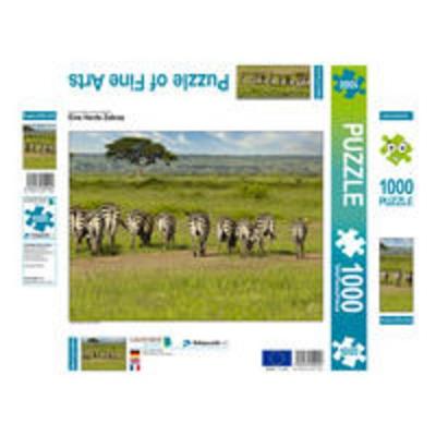 CALVENDO Puzzle Eine Herde Zebras | 1000 Teile Lege-Größe 64x48cm Foto-Puzzle für glückliche Stunden