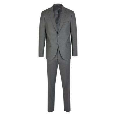 Anzug STEFFENKLEIN "SteffenKlein Anzug REGULAR FIT", Herren, Gr. 50, N-Gr, grau, Obermaterial: 63% Polyester PES. 35% Viskose CV. 2% Elasthan EL. Futter: 100% Polyester PES. 100% Polyester PES., uni, regular fit, Anzüge, mit Zwei-Knopf-Verschluss