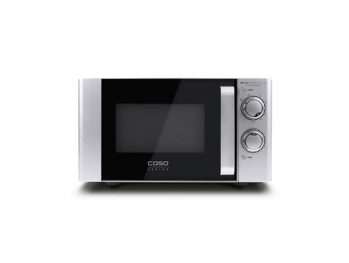 Caso Design Mikrowelle Ecostyle, Schwarz, Silberfarben, 46.5x27.5x40 cm, CE, Garraumbeleuchtung, Signalton, Keramikboden, Küchen, Küchenelektrogeräte, Mikrowellen