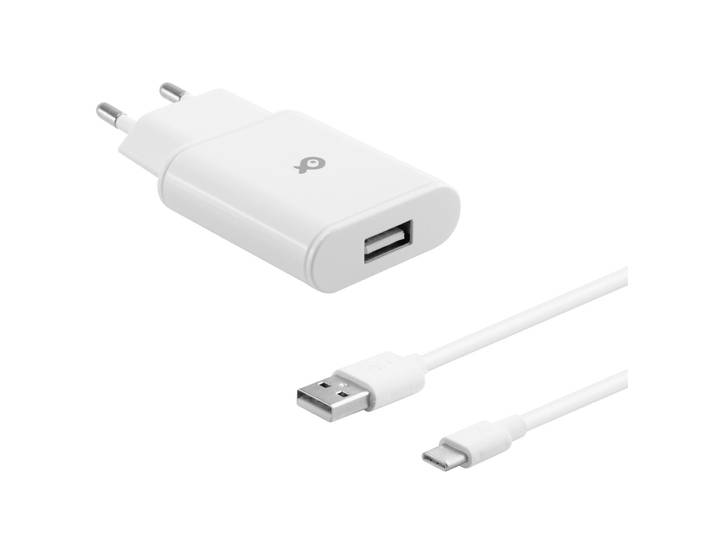 Chargeur USB 2,4A + câble USB A/USB-C POSS