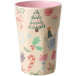 RICE Melamin Becher Xmas Galore - Hoher Trinkbecher, 400 ml - Ø 9 x H 13 cm