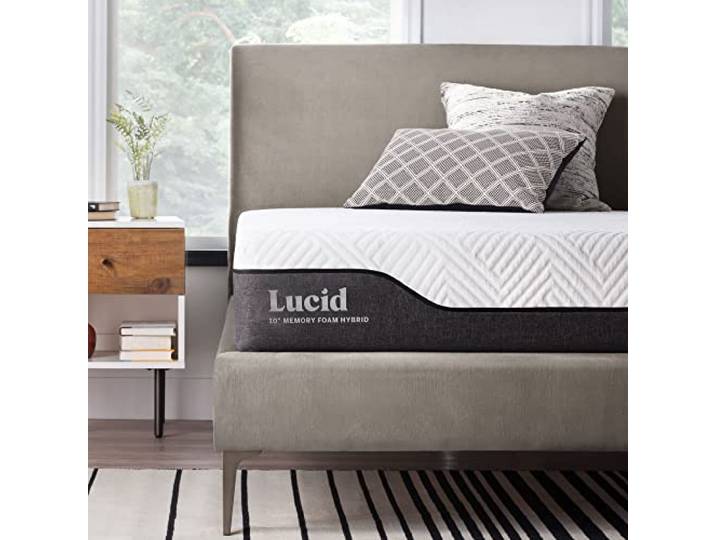 LUCID Hybrid Matratze, H2 H3, 25cm hoch – mit Bambuskohle, Aloe Vera & Taschenfederkern – Öko-Tex – feuchtigkeitsableitend – geruchshemmend – Kaltschaummatratze & Federkernmatratze, 150x190 cm