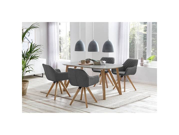 Armlehnenstuhl Nagoya 2er-Set 59 x 88 x 61cm Grau/Grau