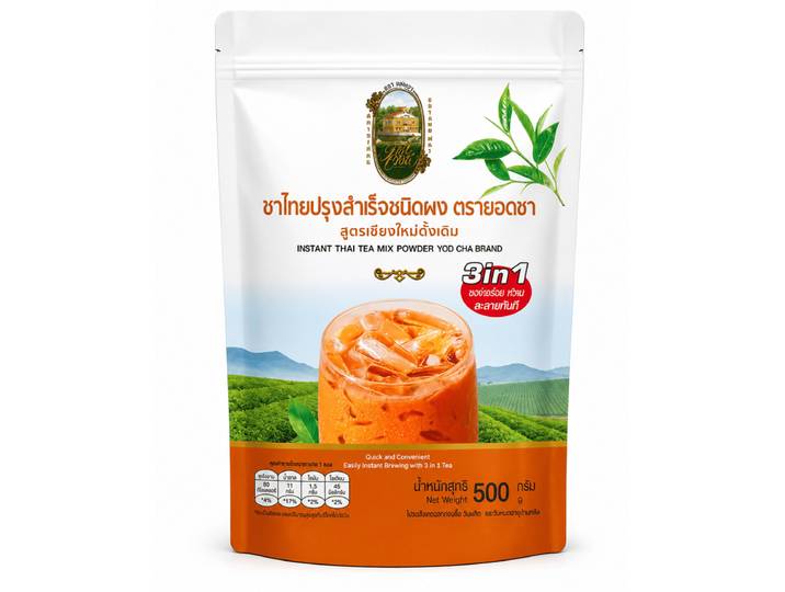 YOD CHA 3 en 1 Mélange de thé thaïlandais en poudre 500 g