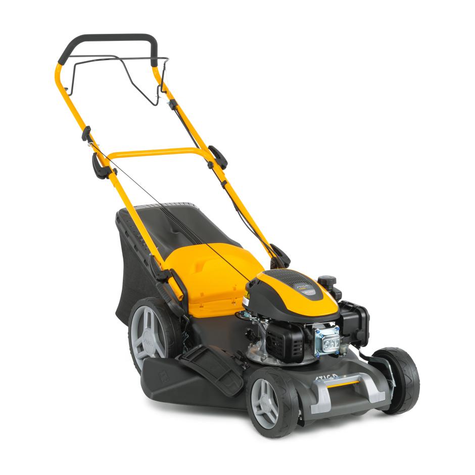Stiga Combi 48 SQ HandgefÃ1/4hrter Rasenmäher, 4-Takt Benzinmotor, 46cm Schnittbreite, Radantrieb, Mulchmäher, Grasfang seitlich