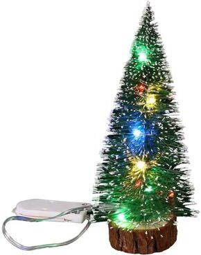 HomeDecorAndMore LLC Mini LED Christmas Tree Decoration With Green Cedar And Pine Needles 20cm multicolor