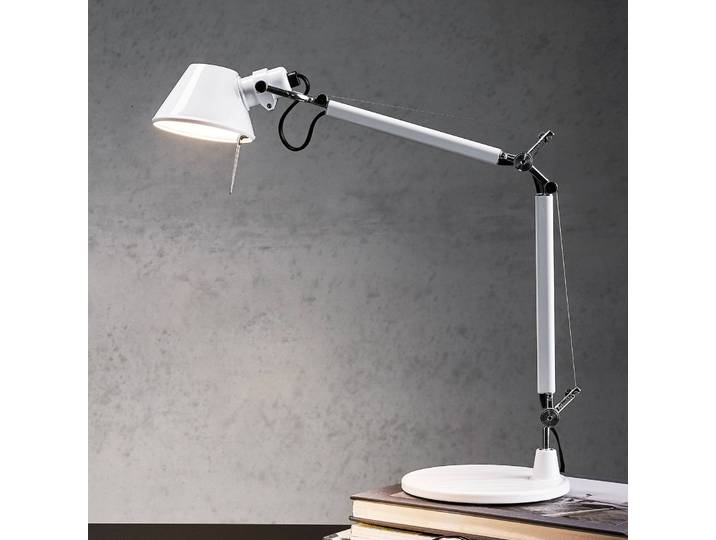 Artemide Tischleuchtelampe Tolomeo Micro, weiß / opal, für Arbeitszimmer / Büro, Aluminium, Design