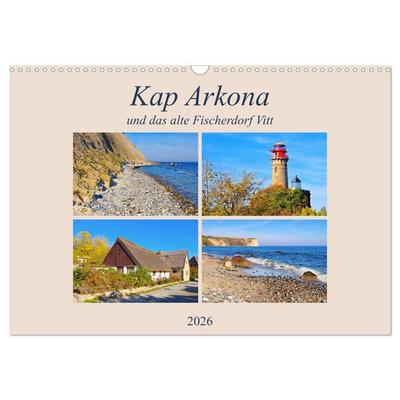 Kap Arkona und das alte Fischerdorf Vitt (Wandkalender 2026 DIN A3 quer), CALVENDO Monatskalender