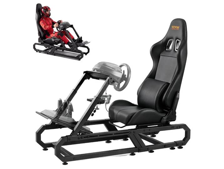 Support de volant VEVOR Racing\, cockpit de simulateur de conduite robuste en acier - Thrustmaster T248P\, charge maximale 330 lbs\, compact