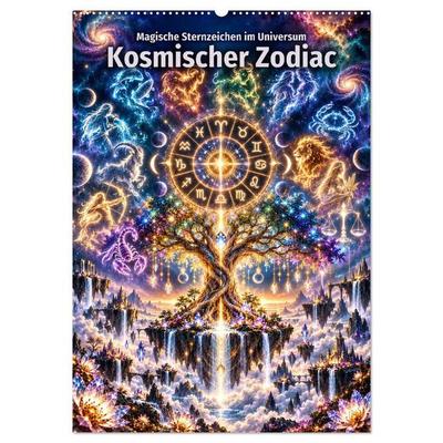 Kosmischer Zodiac. Magische Sternzeichen im Universum (Wandkalender 2027 DIN A2 hoch), CALVENDO Monatskalender