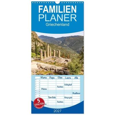 Familienplaner 2027 - Griechenland mit 5 Spalten (Wandkalender, 21 x 45 cm) CALVENDO