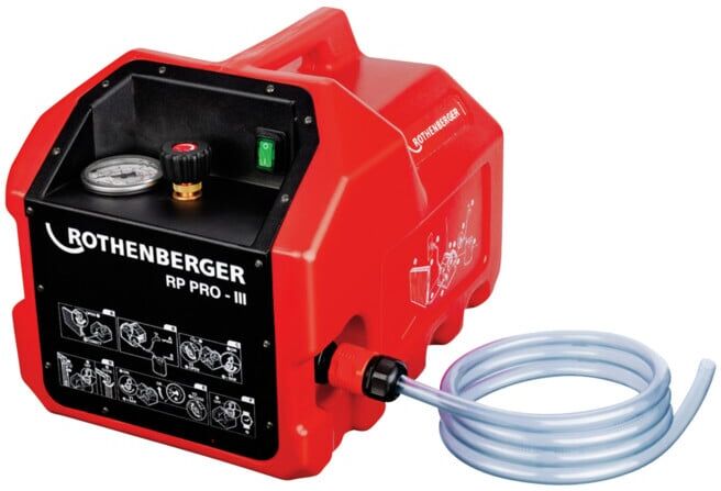 Pompe d'essai Rothenberger RP PRO III b. 40 bar auto-amorçant 6 l/min R 1/2 pouce (61185)