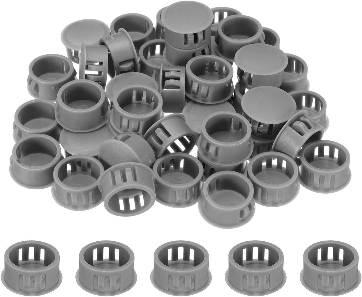 100 stuks Gatafdekkingen Kunststof Gatkappen Donkergrijs 18 mm