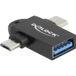 DELOCK 60739 - Adapter USB 3.1 C + Micro-B Stecker > A Buchse
