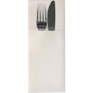 Papstar Bestecktaschen 87480 Airlaid, weiß, 40 x 48 cm, aus Serviette gefaltet, 100 Stück