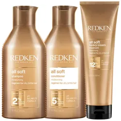 850ml Redken all soft Care Trio (Shampoo 300 + Conditioner 300ml + Cream 250ml)