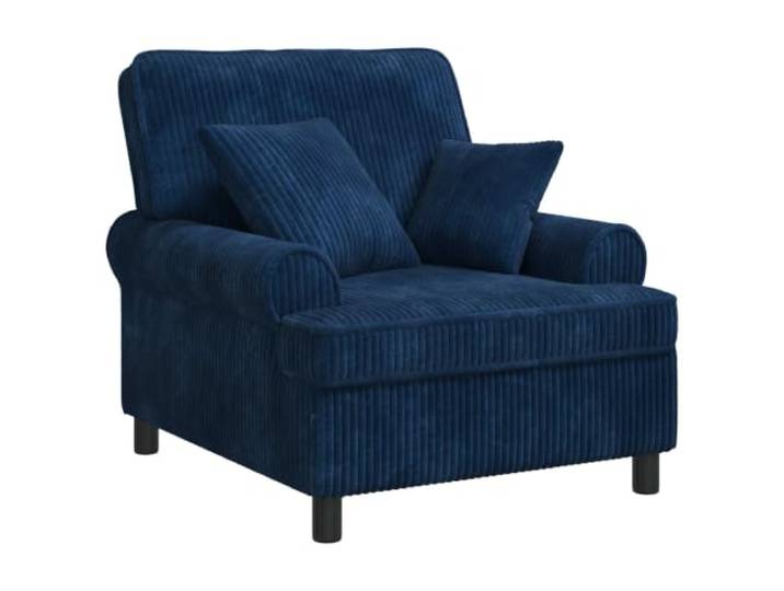 HFXHIJXQ XL Polstersessel mit 2 Kissen Loungesessel Marineblau Bequemer Einzelsofa-Sessel für Wohnzimmer und Schlafzimmer, inklusive 2 Kissen und robuster Metall-Holz-Konstruktion.
