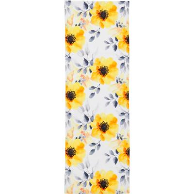Tischläufer DONE. "Yellow Roses, mit Rosenmotiv", gelb (weiß, gelb, grau), B:45cm L:150cm, Baumwolle, Tischdecken, Digitaldruck, Maße ca. 45x150 cm