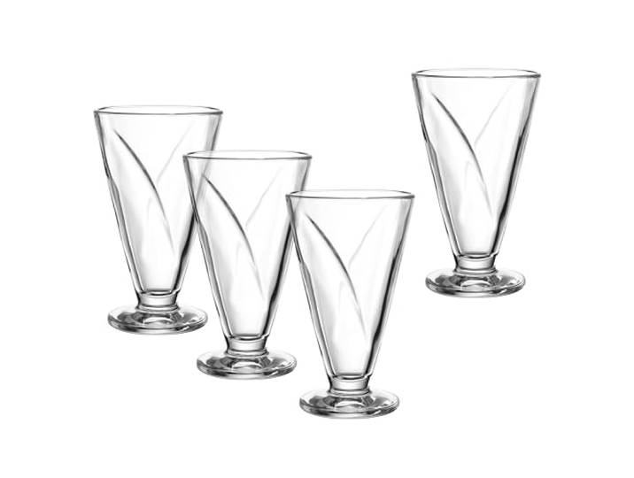LEONARDO HOME CONO Schale 4 Stück Elegante Dessertschalen im konischen Design Perfekt für Eis, Pudding, Früchte Stilvoll servieren Modern Vielseitig nutzbar Höhe 16 cm klar 057178