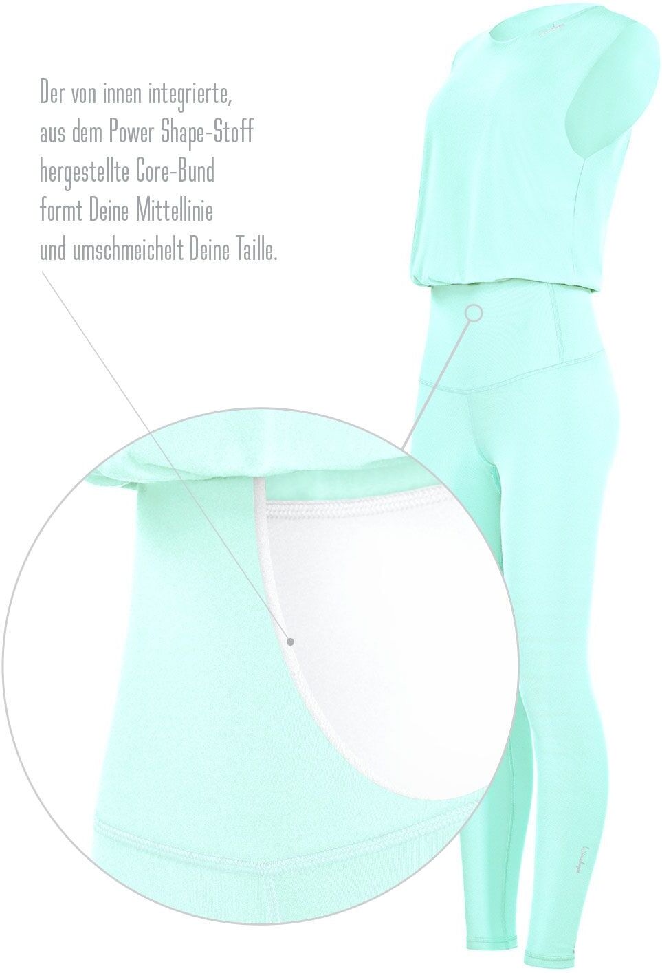 Jumpsuit WINSHAPE "JS102LSC", Damen, Gr. S, Normalgrössen, grün (delicate mint), 85% Polyester, 15% Elasthan, Rundhals, Overalls Jumpsuit, Functional Comfort delicate mint S, Normalgrössen