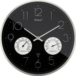 Mebus 12988 Funk Wanduhr 30 cm x 30 cm x 30 cm x 4.5 cm Silber