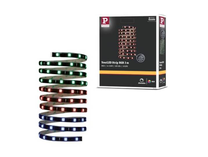 Paulmann 70594 Function YourLED Bande 3m RGB 17\,8W\, 12V DC\, Noir\, Plastique