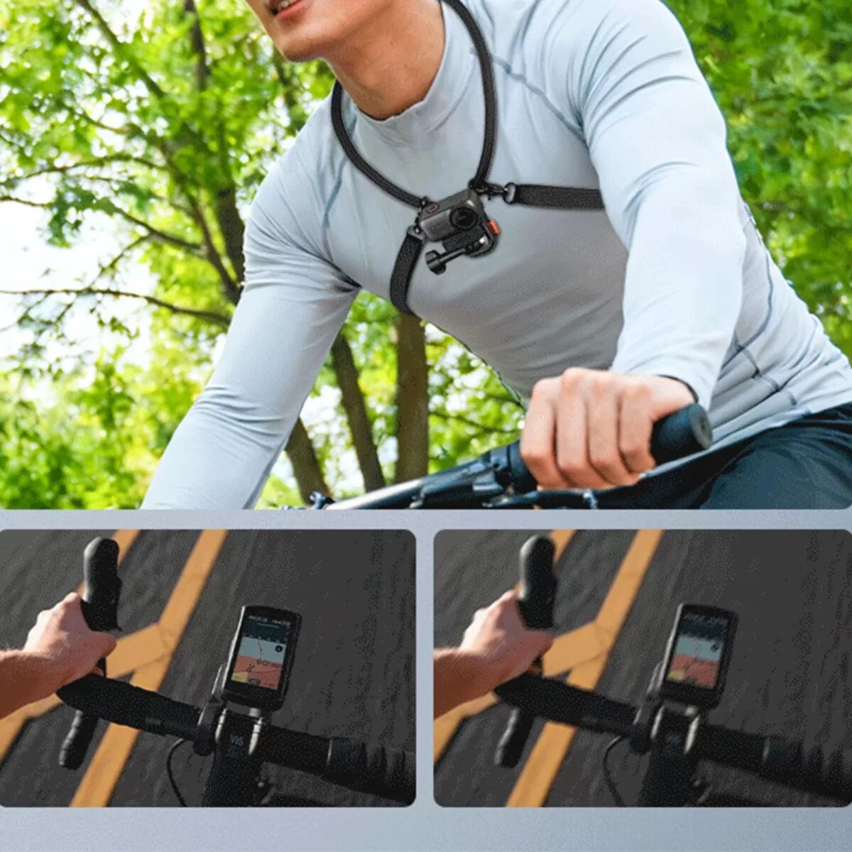INF Hals- und Brust-POV-Halter kompatibel mit DJI Pocket 3 und Osmo 360, magnetischer Schnellverschluss, flexiblem Silikon und