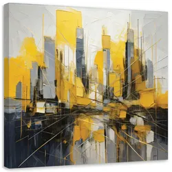 LEINWANDBILD Abstrakte Stadt Aquarell 50x50cm