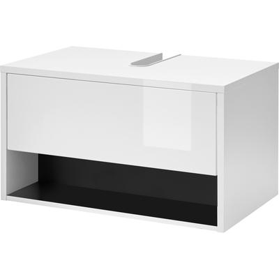 Waschbeckenunterschrank HOME AFFAIRE "Studio Line, Badschrank in Hochglanz Weiß, Waschtisch", grau (weiß, anthrazit), B:80cm H:44cm T:46cm, Schränke, Waschbeckenunterschrank, in zwei Farben verfügbar, ausreichend Stauraum