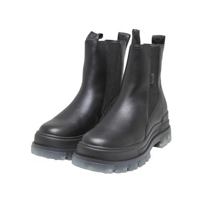Stiefel BUFFALO "Buffalo aspha chelsea mid", Damen, Gr. 40, schwarz (schwarz, transparent), Kunstfaser, unifarben, Schuhe Stiefel