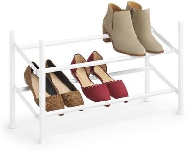 Whitmor 2-Tier Expandable and Stackable Shoe Rack - White