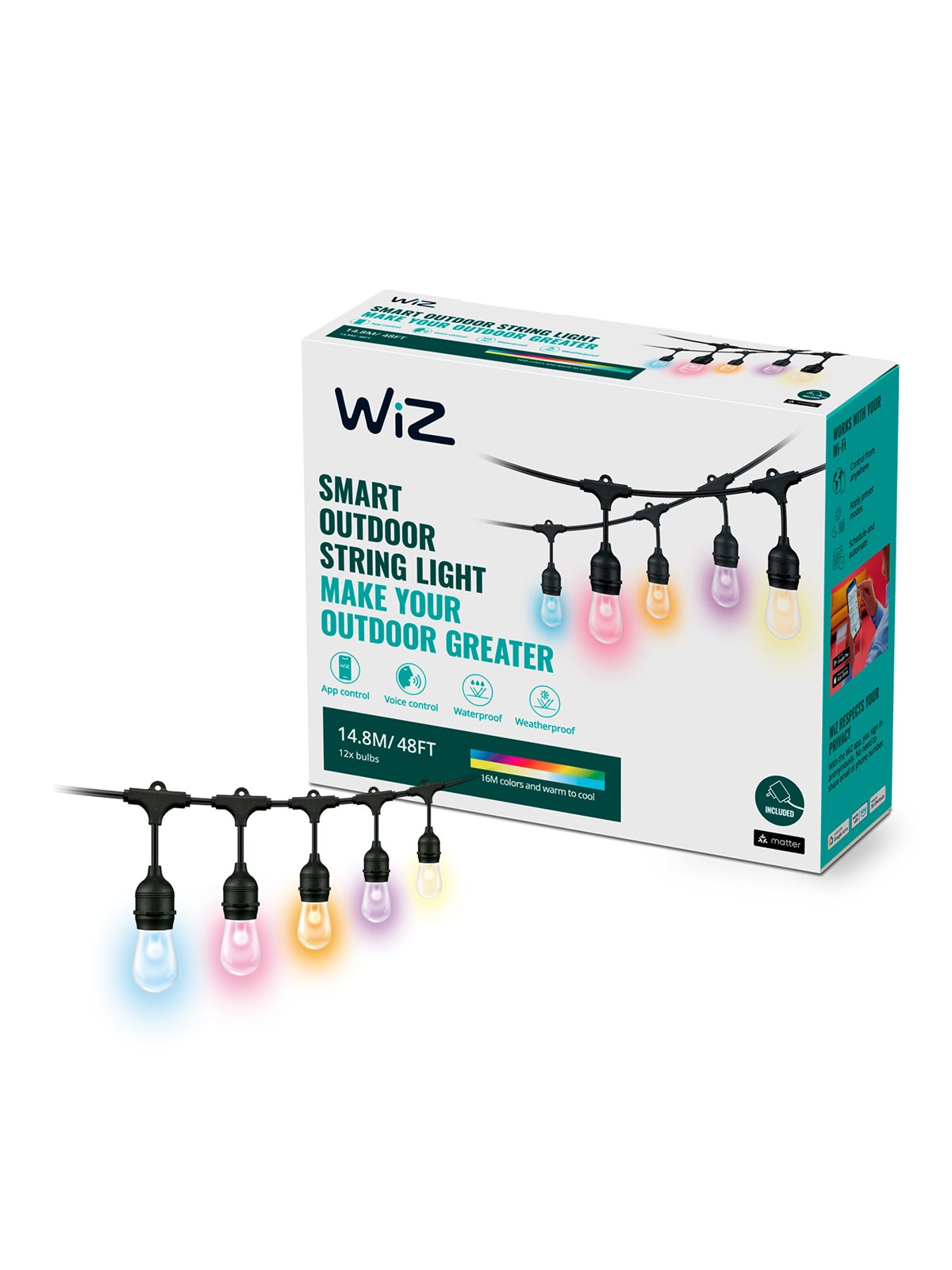 WiZ Lichterkette - LED x 12 - RGB - Schwarz