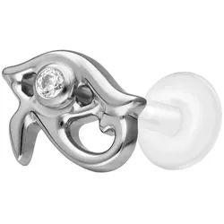 PTFE Labret mit Innengewinde + Titan-Aufsatz AUGE DES HORUS